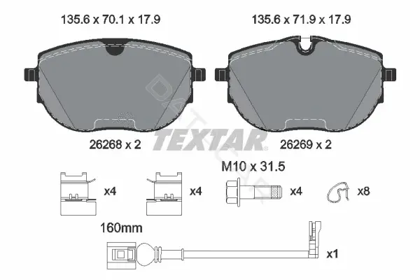 Тормозные колодки TEXTAR 2626801