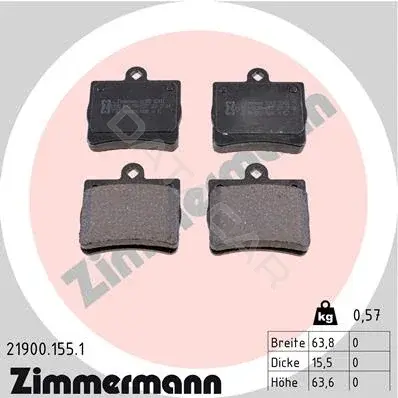 Тормозные колодки ZIMMERMANN 21900.155.1