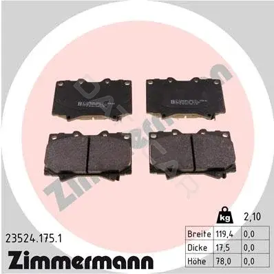 Тормозные колодки ZIMMERMANN 23524.175.1