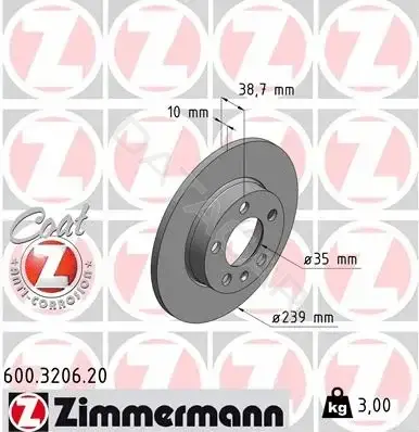 Тормозные диски ZIMMERMANN 600.3206.20