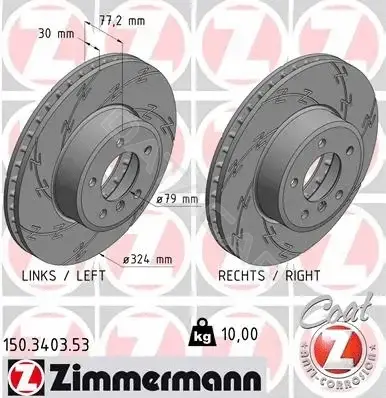 Тормозные диски ZIMMERMANN 150.3403.53