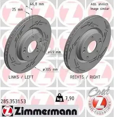 Тормозные диски ZIMMERMANN 285.3531.53