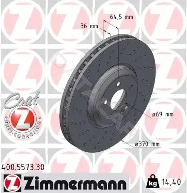 Тормозные диски ZIMMERMANN 400.5573.30