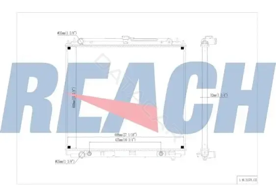 Радиатор охлаждения REACH 1.40.21378.132