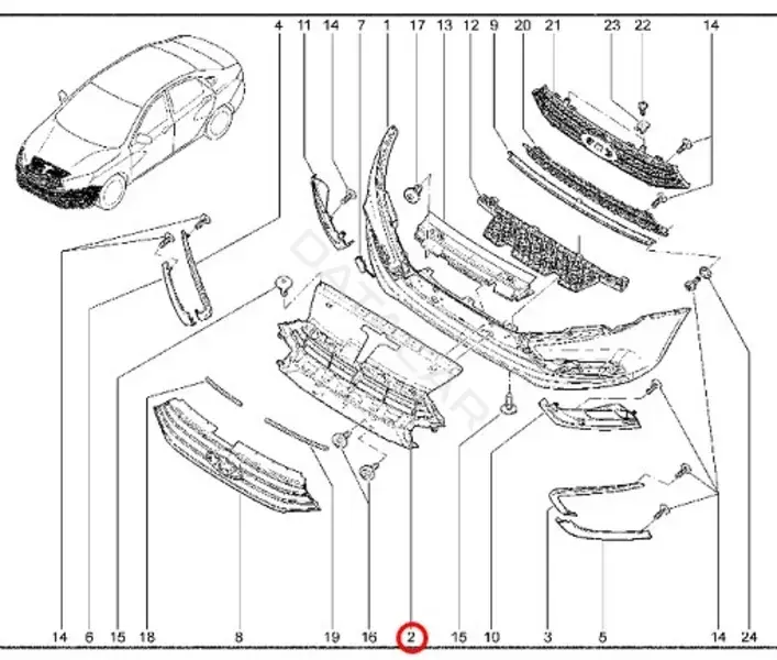 Накладка бампера LADA 8450008876
