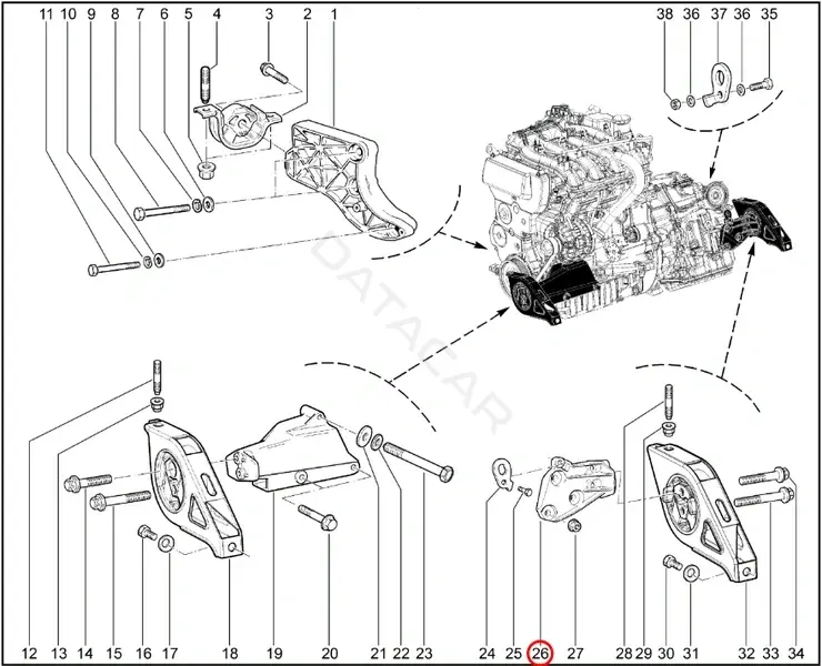 Кронштейн двигателя LADA 21902100123100