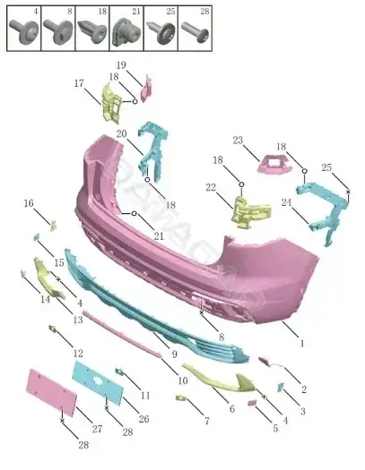 Накладка бампера GEELY 6044128100
