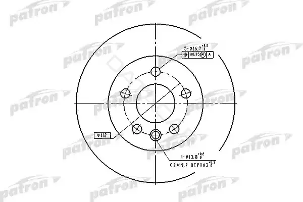 Тормозные диски PATRON PBD1596