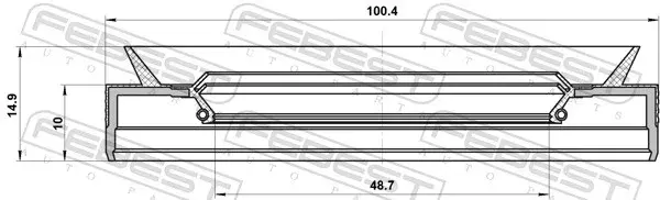 Сальник коленвала FEBEST 95PES-501001015C