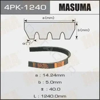 Ремень ручейковый MASUMA 4PK-1240