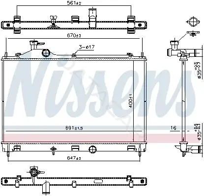 Радиатор охлаждения NISSENS 607027