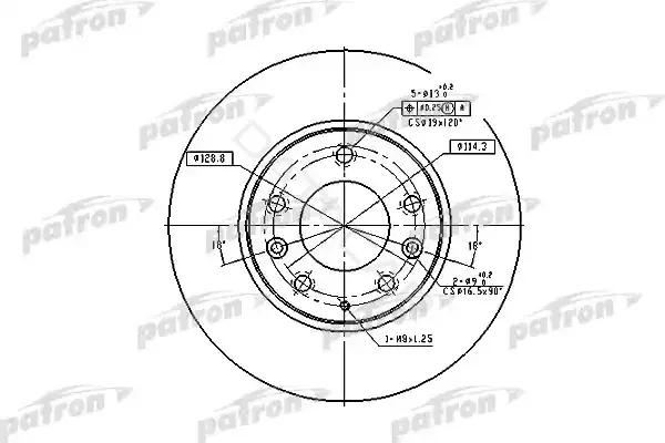 Тормозные диски PATRON PBD4386