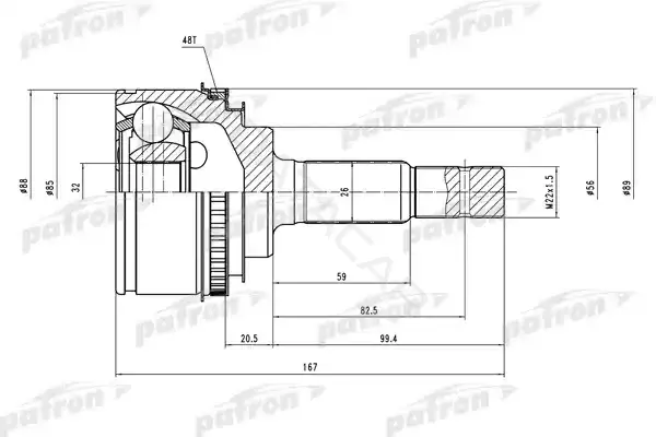 Шрус PATRON PCV2025