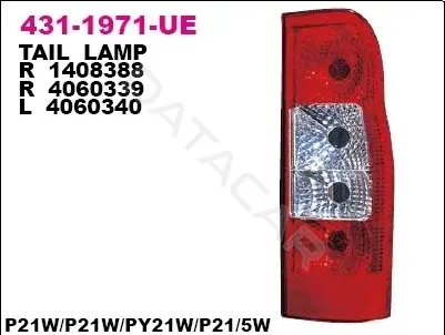 Задние фонари DEPO 431-1971L-UE