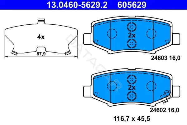 Тормозные колодки ATE 13.0460-5629.2