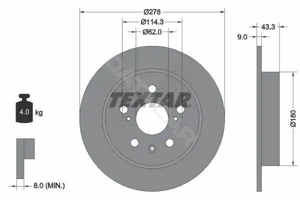 Тормозные диски TEXTAR 92225303