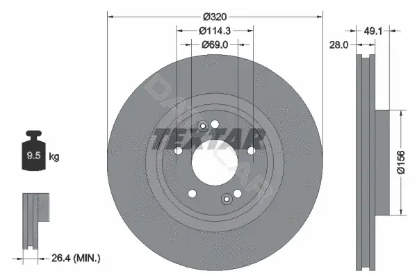 Тормозные диски TEXTAR 92281803