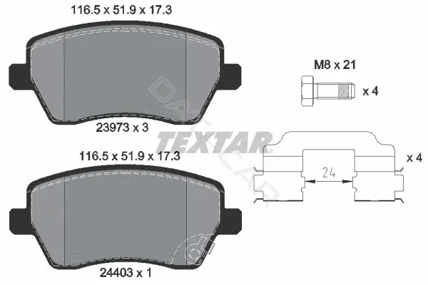 Тормозные колодки TEXTAR 2397302