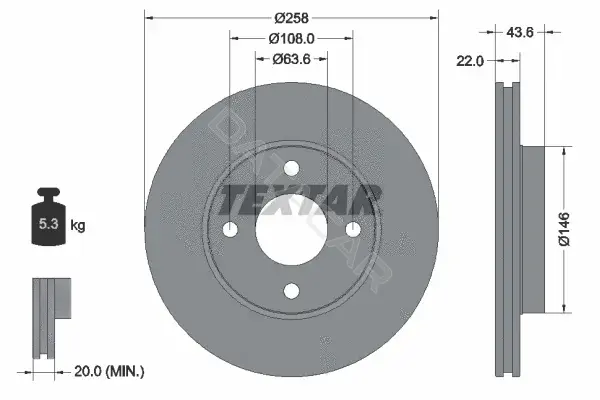 Тормозные диски TEXTAR 92096203