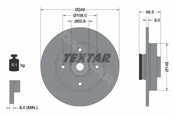 Тормозные диски TEXTAR 92133303
