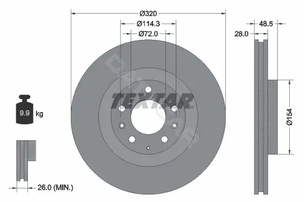 Тормозные диски TEXTAR 92203403