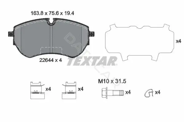 Тормозные колодки TEXTAR 2264401