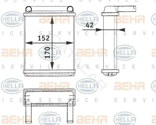 Радиатор печки BEHR/HELLA/PAGID 8FH351312-521