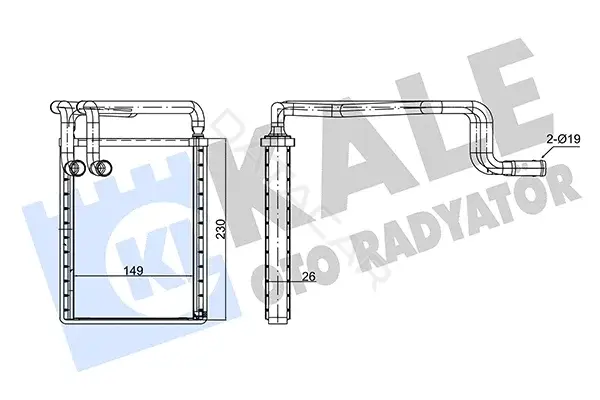 Радиатор печки KALE OTO RADYATÖR 347410