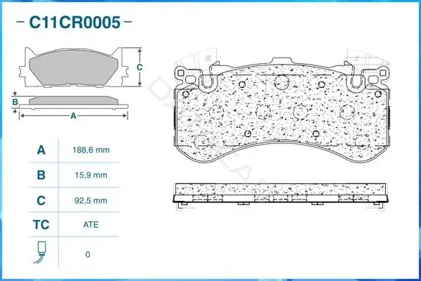 Тормозные колодки CWORKS C11CR0005