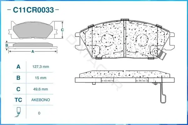 Тормозные колодки CWORKS C11CR0033