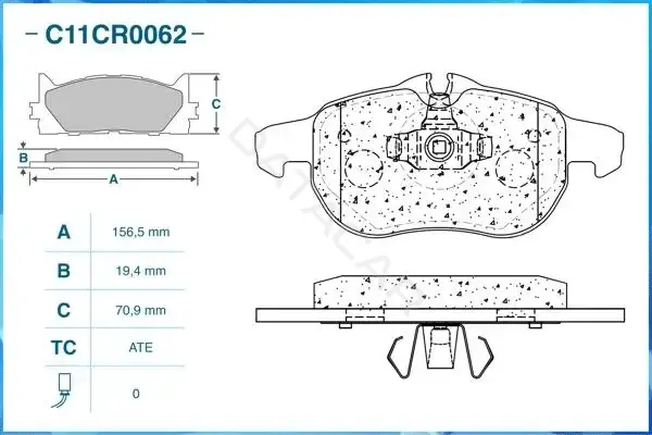 Тормозные колодки CWORKS C11CR0062