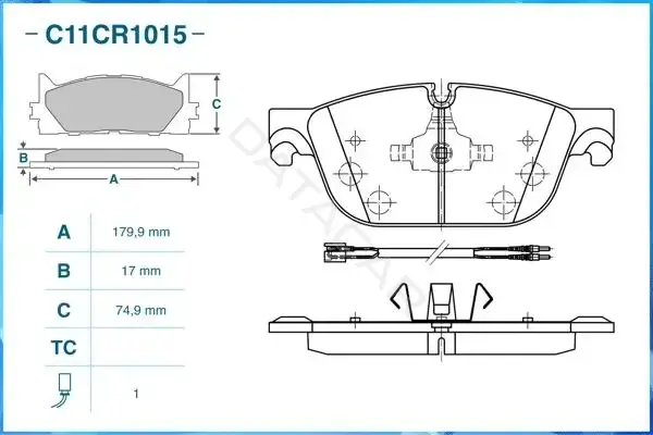 Тормозные колодки CWORKS C11CR1015