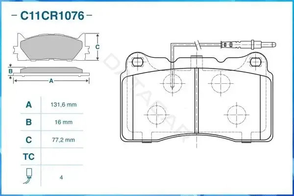 Тормозные колодки CWORKS C11CR1076