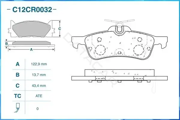 Тормозные колодки CWORKS C12CR0032