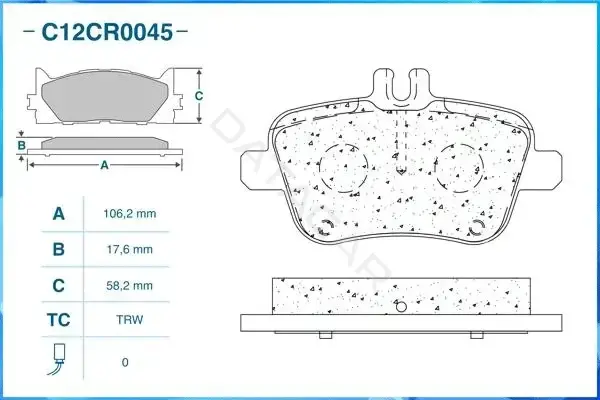 Тормозные колодки CWORKS C12CR0045
