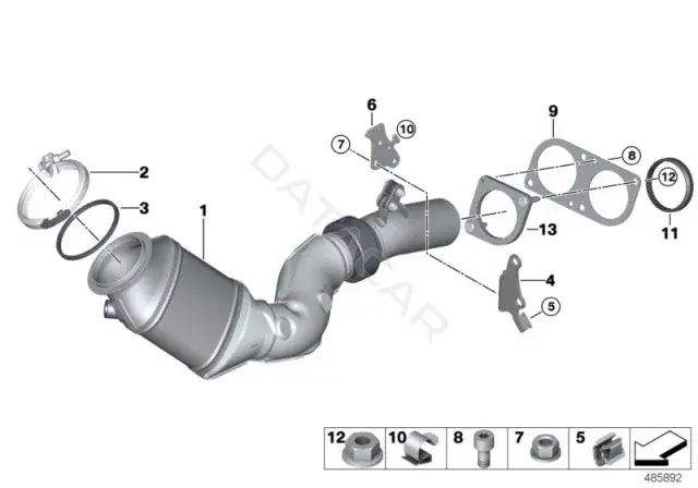 Прокладка глушителя BMW 18307553601