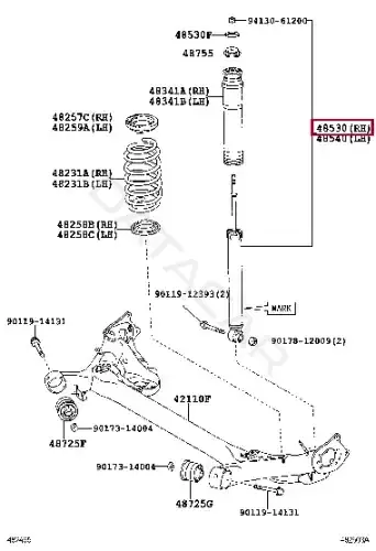 Амортизаторы TOYOTA 4853080502