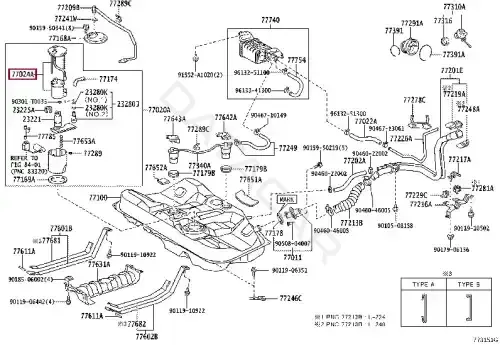 Топливный фильтр TOYOTA 7702433090