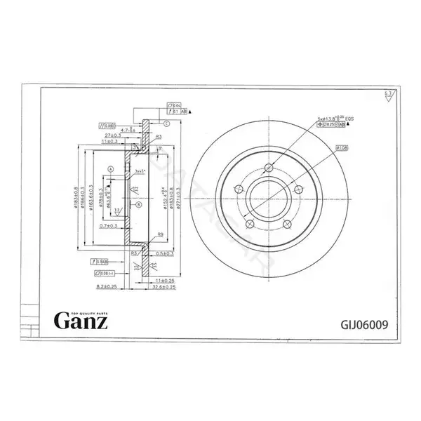 Тормозные диски GANZ GIJ06009