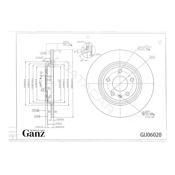 Тормозные диски GANZ GIJ06020