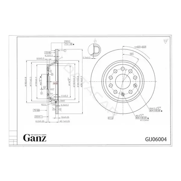 Тормозные диски GANZ GIJ06004