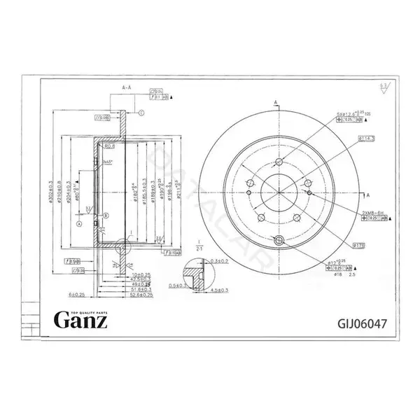 Тормозные диски GANZ GIJ06047