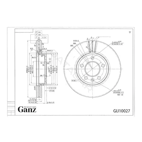 Тормозные диски GANZ GIJ10027