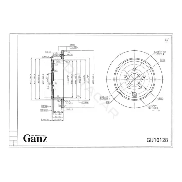 Тормозные диски GANZ GIJ10128
