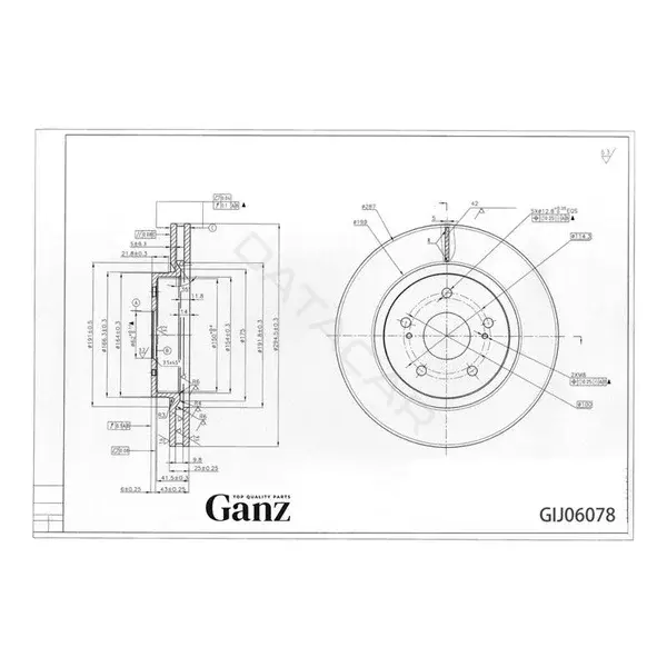 Тормозные диски GANZ GIJ06078