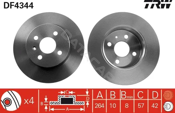 Тормозные диски TRW DF4344