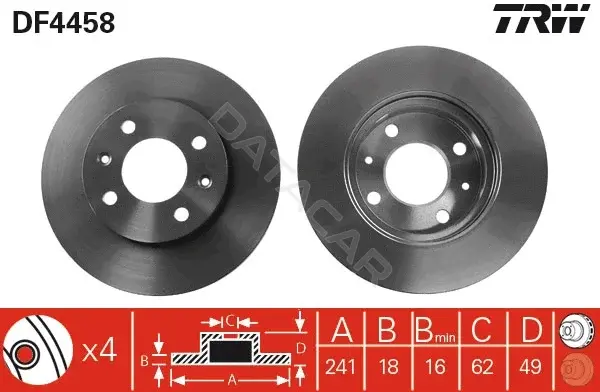 Тормозные диски TRW DF4458