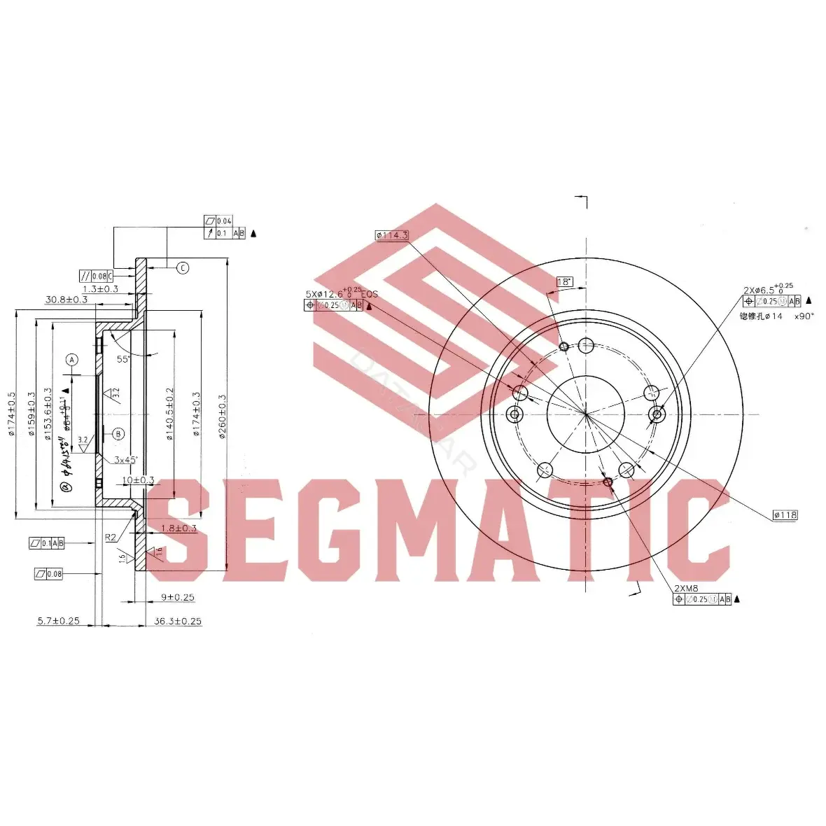 Тормозные диски SEGMATIC SBD30093076
