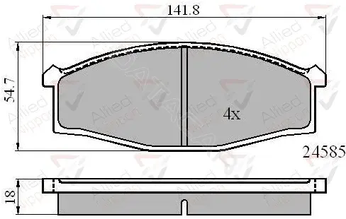 Тормозные колодки ALLIED NIPPON ADB0758