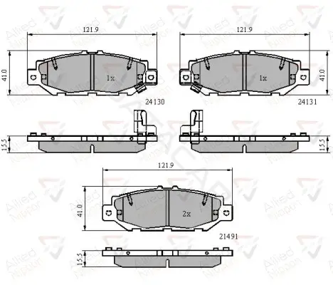 Тормозные колодки ALLIED NIPPON ADB3835
